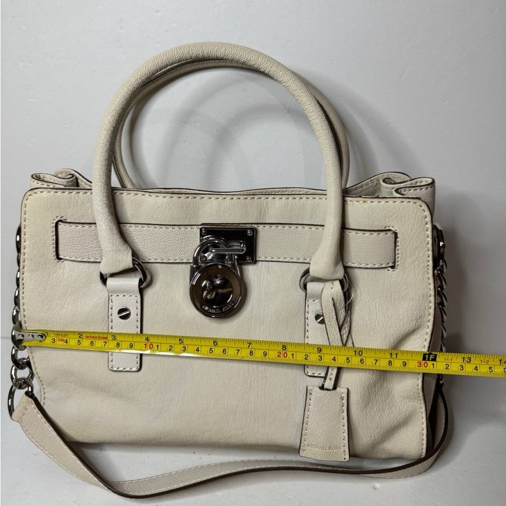 Michael Kors Hamilton Satchel Shoulder Bag Ivory - Picture 2 of 14